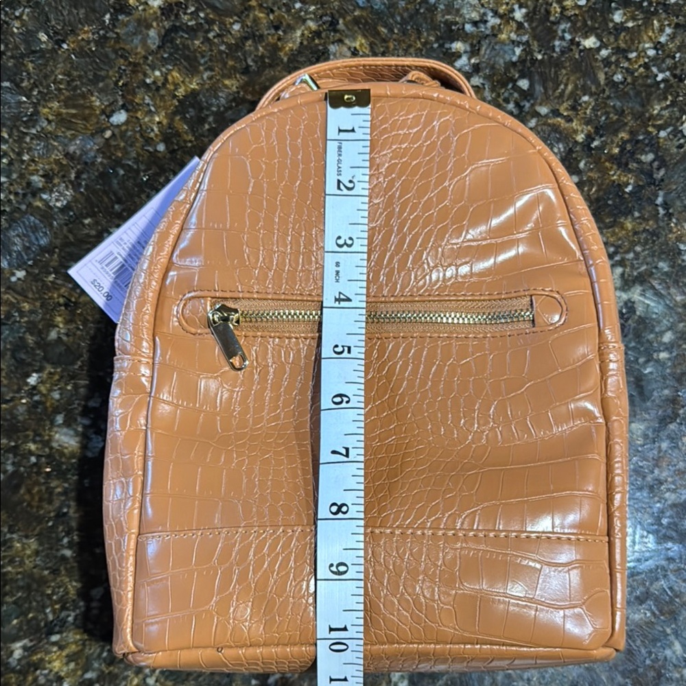 Croc-Embossed Tan Backpack - Picture 6 of 6